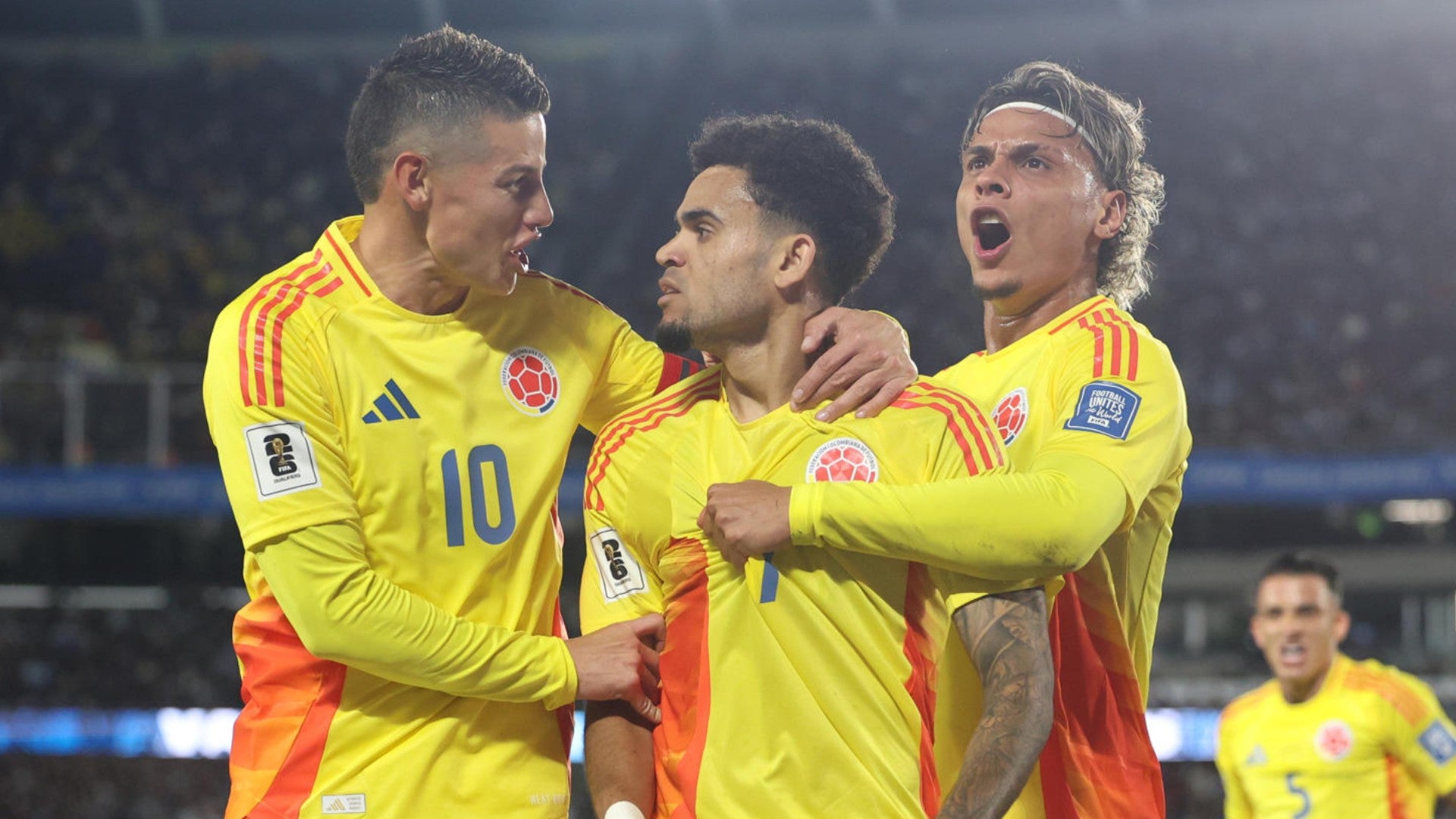 James Rodríguez, Luis Díaz y Richard Ríos en la selección Colombia / FOTO: EFE