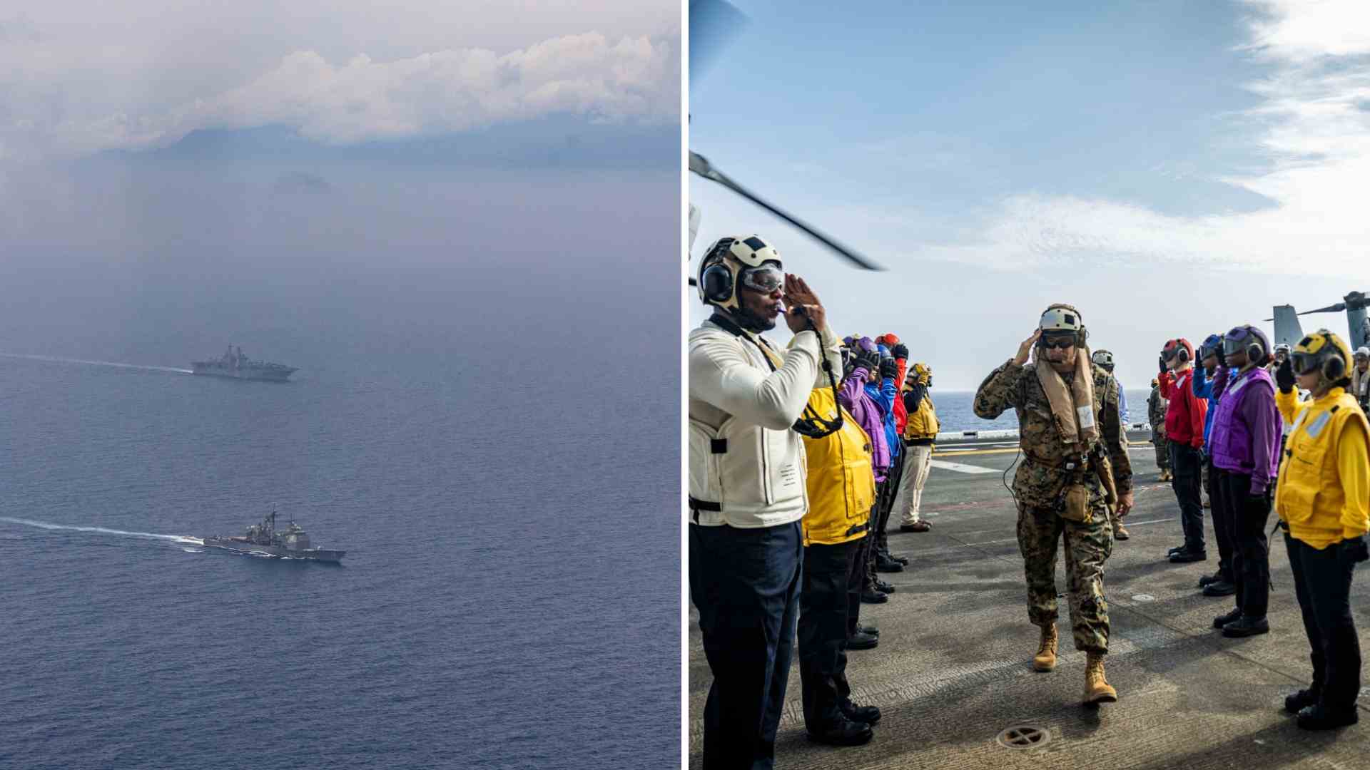 El jefe del Comando Sur de Estados Unidos (SOUTHCOM), el general Francis L. Donovan, vistió a los militares a bordo del "USS Iwo Jima" - Comando Sur