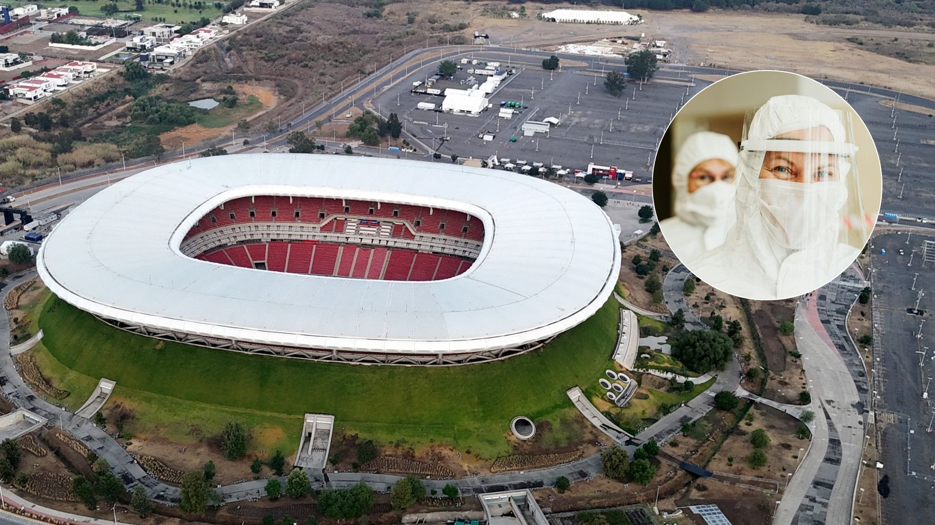 Estadio Guadalajara / Personal médico - Fotos: AFP/Canva