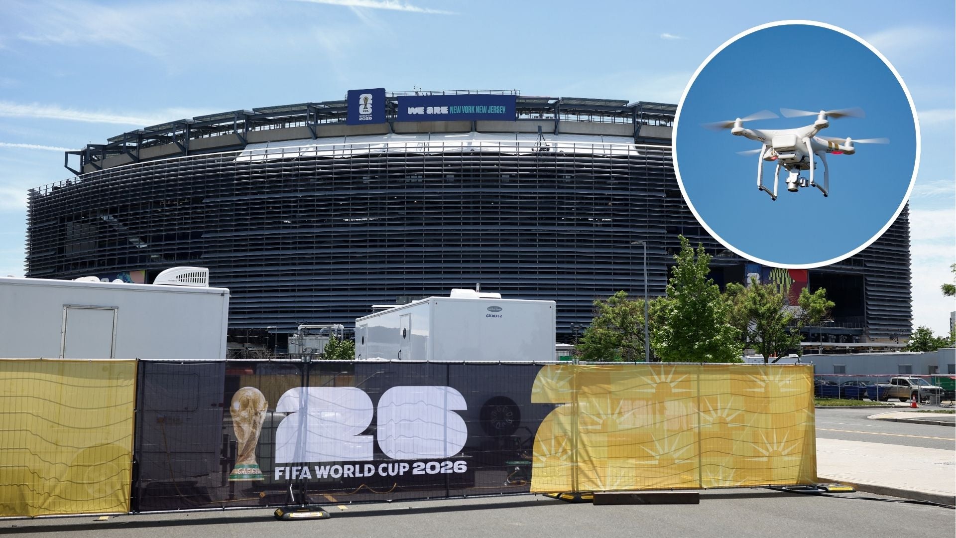 El estadio New York New Jersey / Dron - Fotos: AFP/Canva