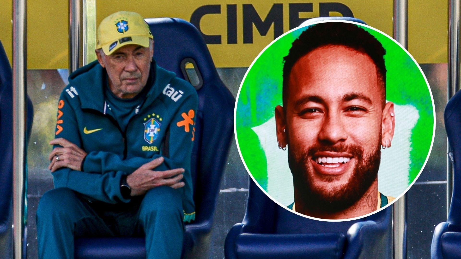 Carlo Ancelotti, DT de la Selección de Brasil / Neymar Júnior, futbolista brasileño- Fotos: EFE