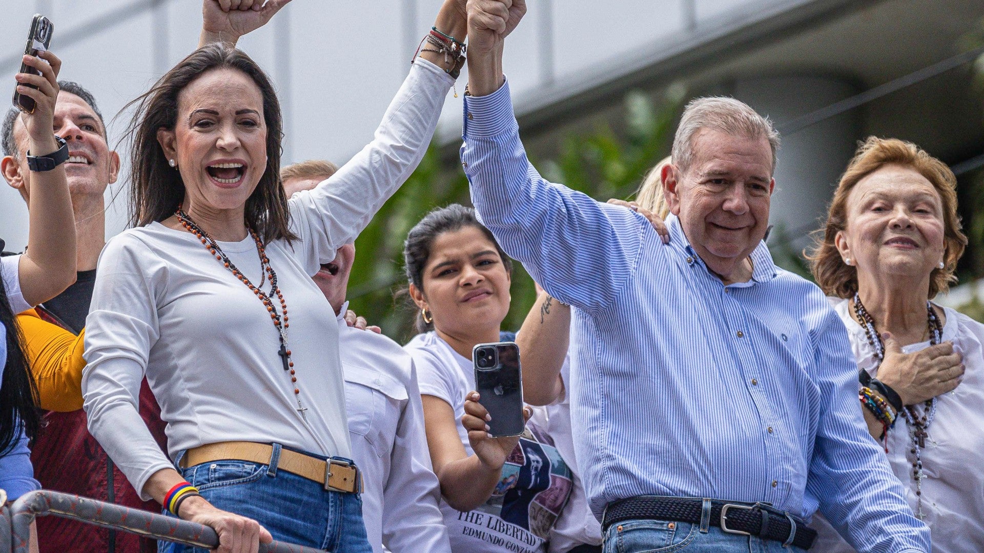 María Corina Machado, premio Nobel de Paz y líder de la democracia en Venezuela junto a Edmundo González Urrutia, presidente legítimo de Venezuela - Foto: EFE