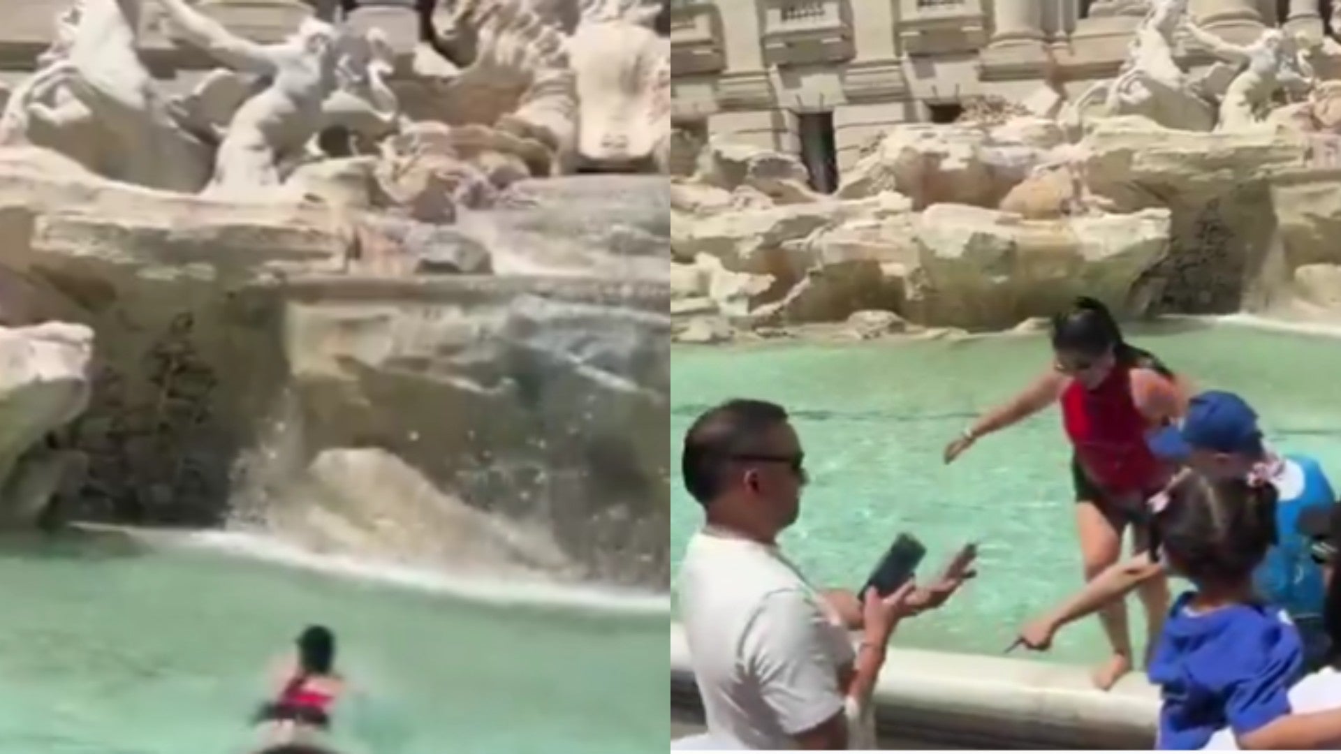 Turista se lanza a La Fontana di Trevi sin permiso / FOTO: Captura de video