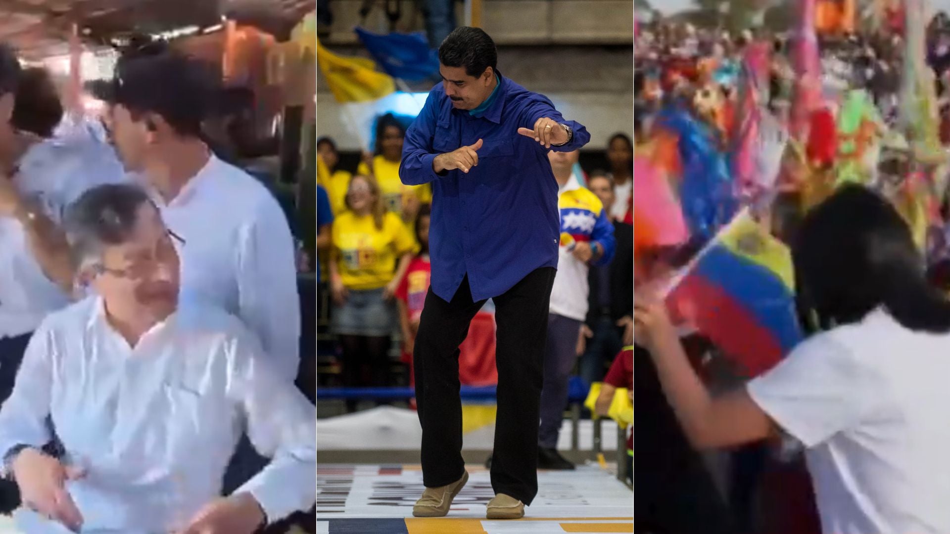 Gustavo Petro, Nicolás Maduro y Delcy Rodríguez.