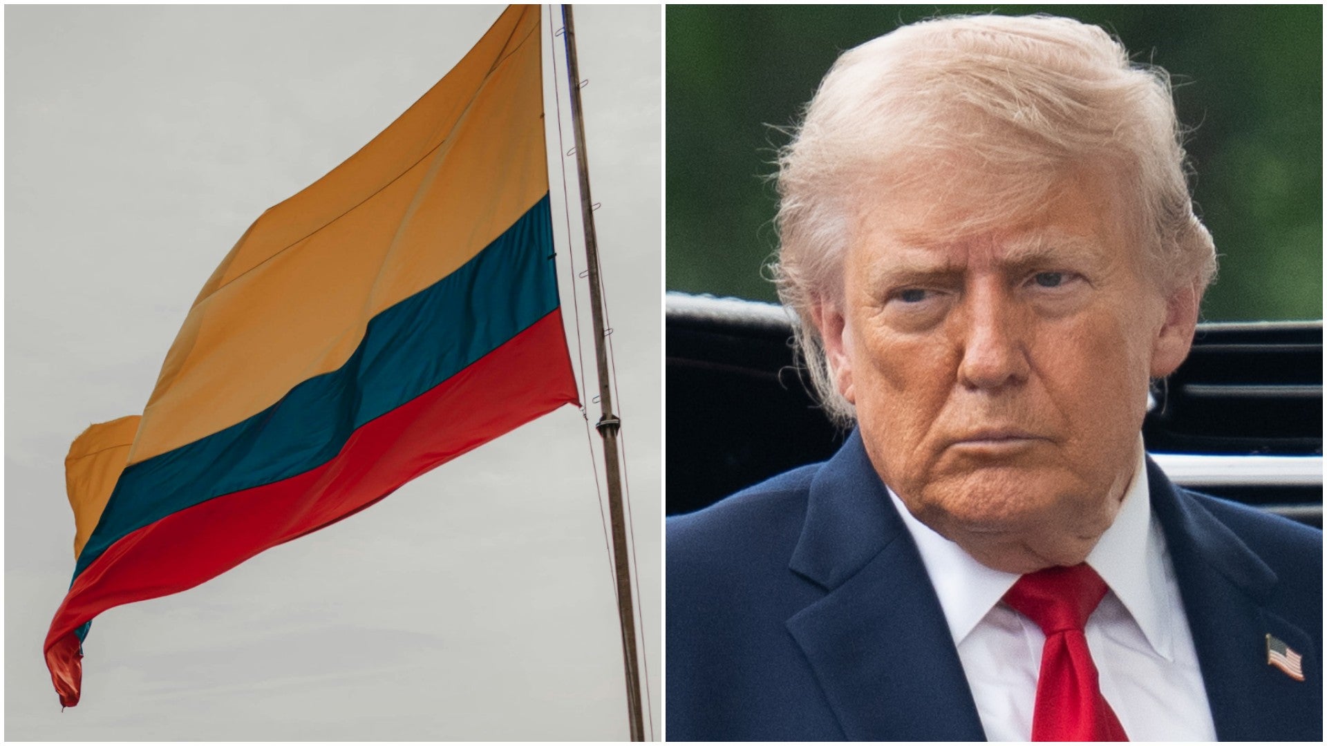 Bandera de Colombia / Donald Trump, presidente de EE. UU. - Fotos: Pexels / EFE