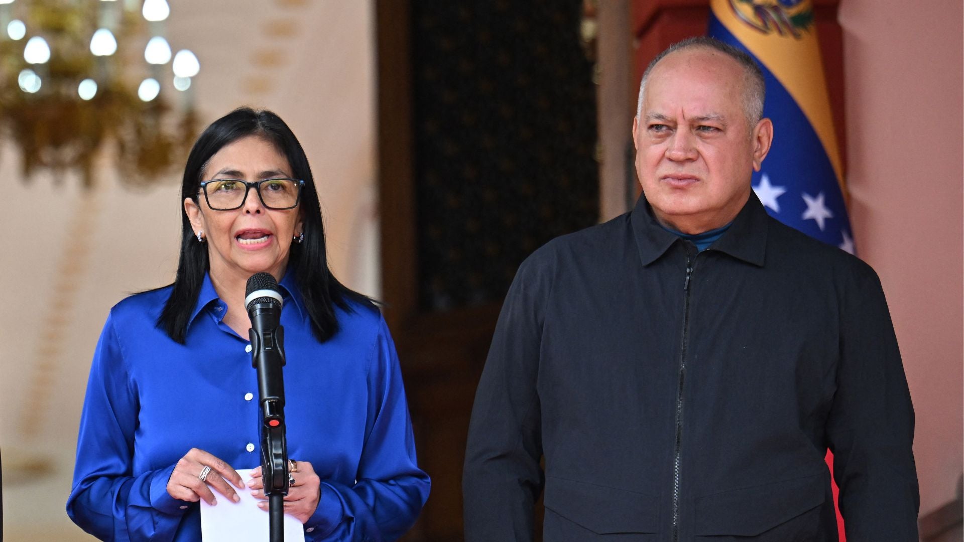 Delcy Rodríguez y Diosdado Cabello - Foto AFP