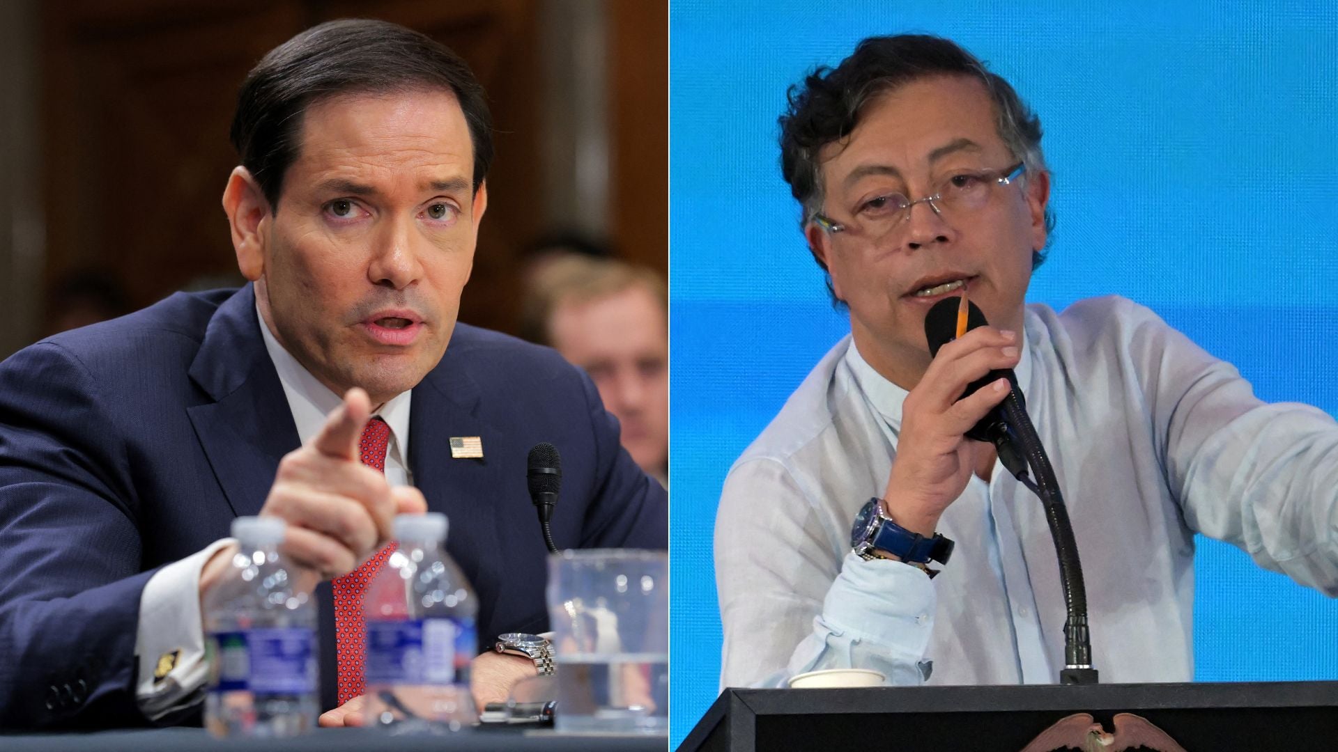 Marco Rubio/ Gustavo Petro - Fotos AFP