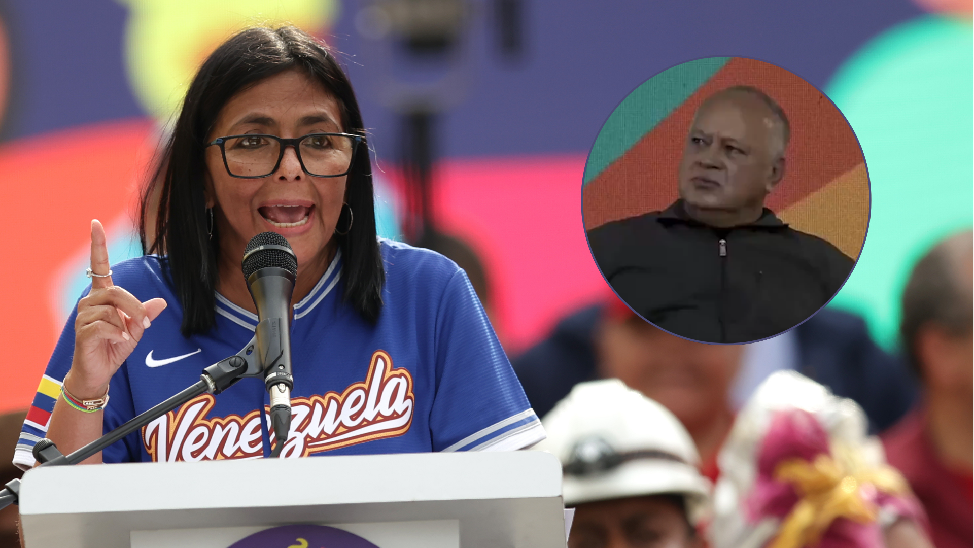 Diosdado Cabello y Delcy Rodríguez | Foto: EFE
