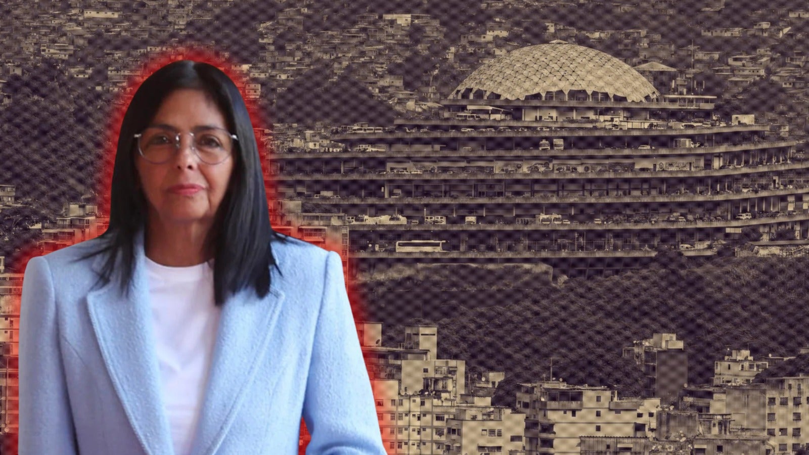 Delcy Rodríguez y El Helicoide - Fotos EFE