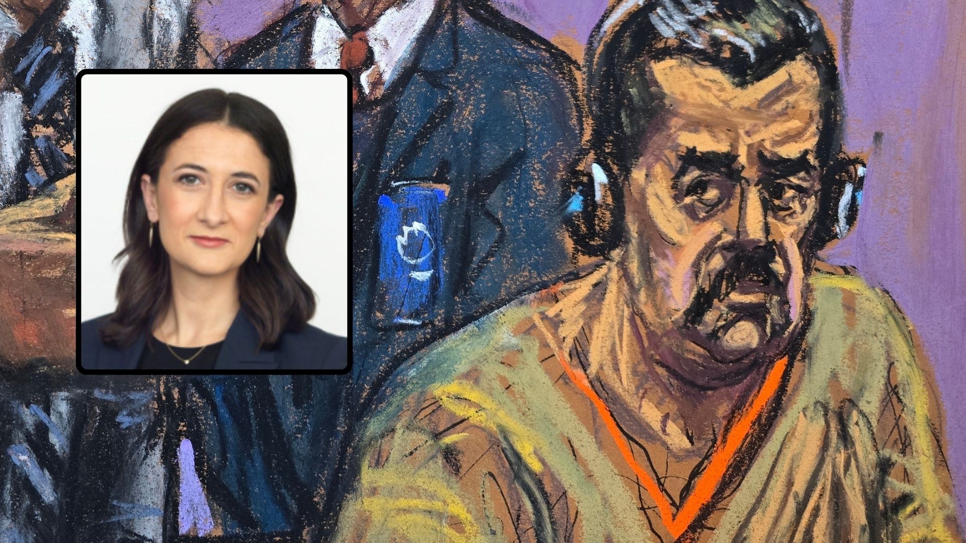 Anna Estevao, abogada penalista / Ilustración del juicio del dictador venezolano Nicolás Maduro - Fotos: X / EFE