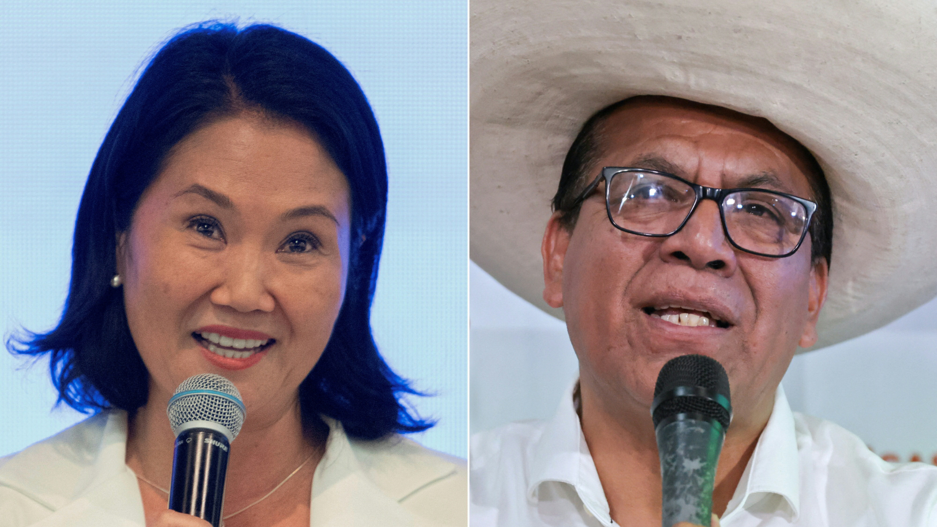 Keiko Fujimori y Roberto Sánchez | Foto: AFP