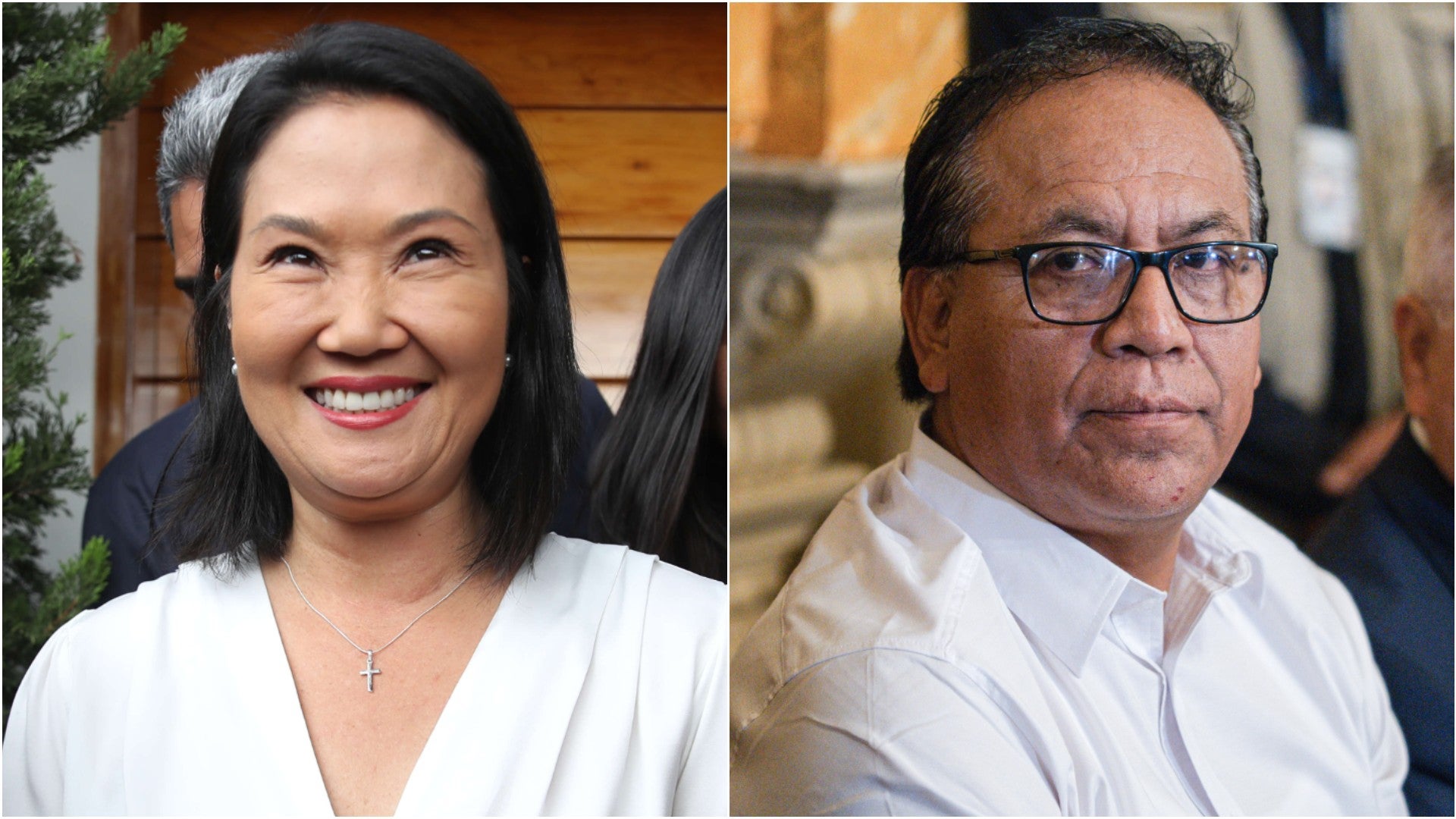 Candidatos a la Presidencia del Perú, Keiko Fujimori y Roberto Sánchez - Fotos: EFE