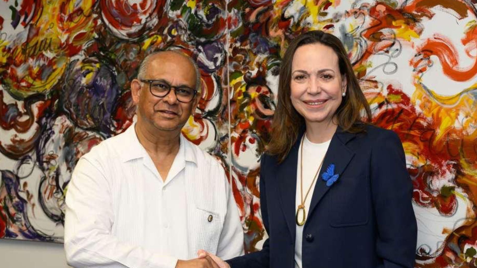 María Corina Machado y Albert Ramdin, OEA