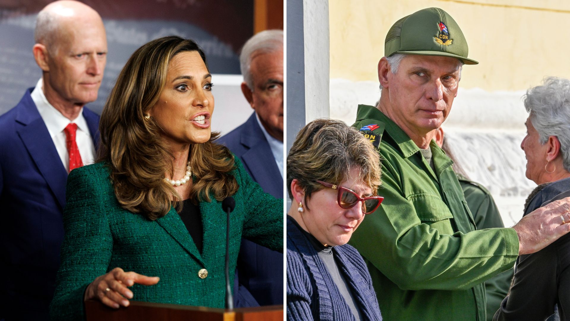 María Elvira Salazar y Miguel Díaz-Canel | Fotos EFE