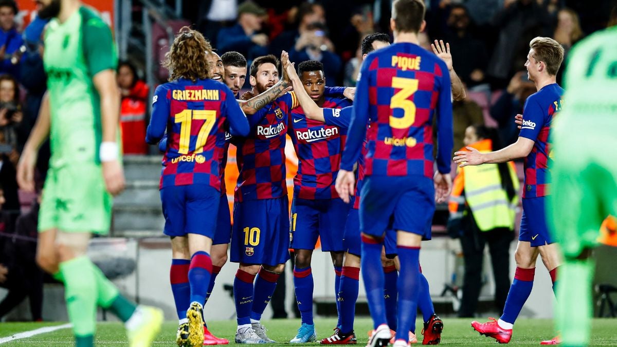 Futbolistas del FC Barcelona (AFP)