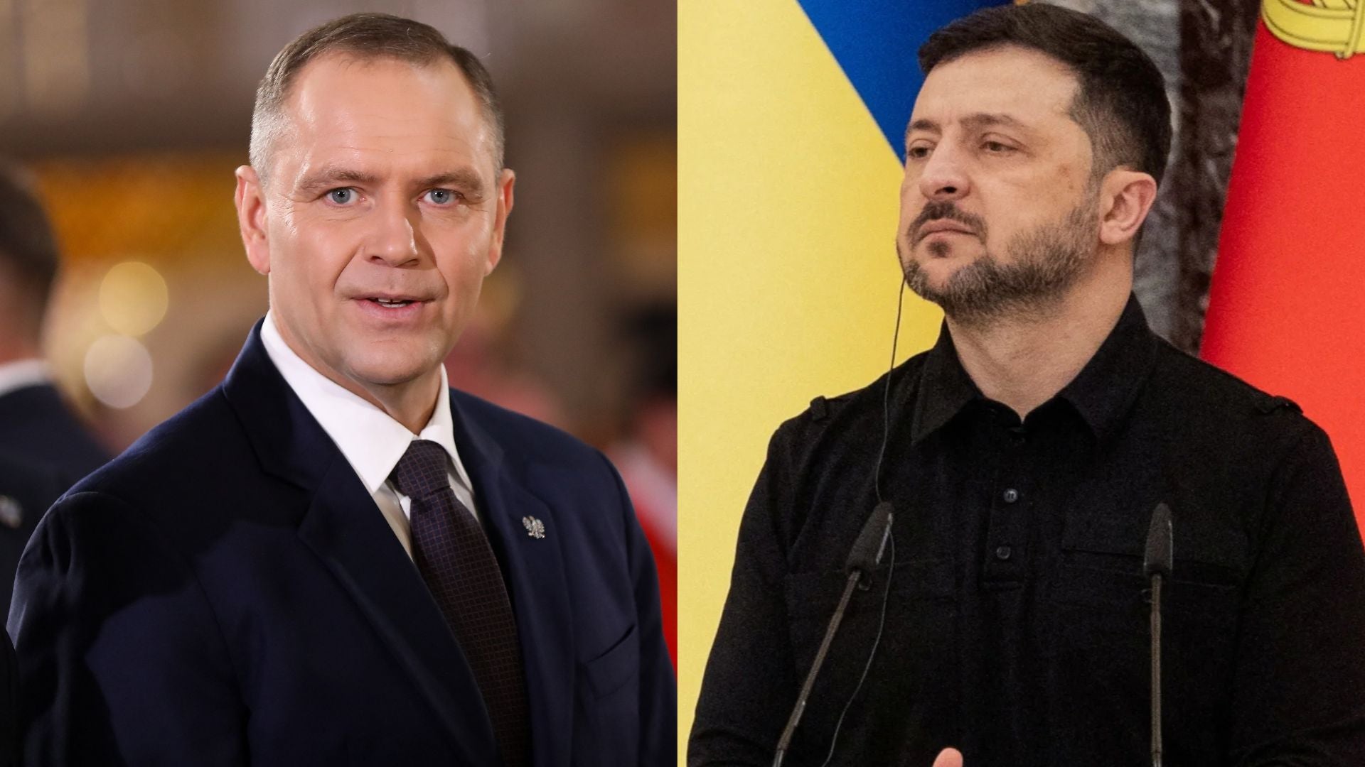 Karol Nawrocki, presidente de Polonia y Volodimir Zelenski de Ucrania - Fotos: AFP