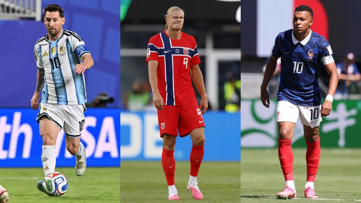 Lionel Messi, Erling Haaland y Kylian Mbappé (EFE)