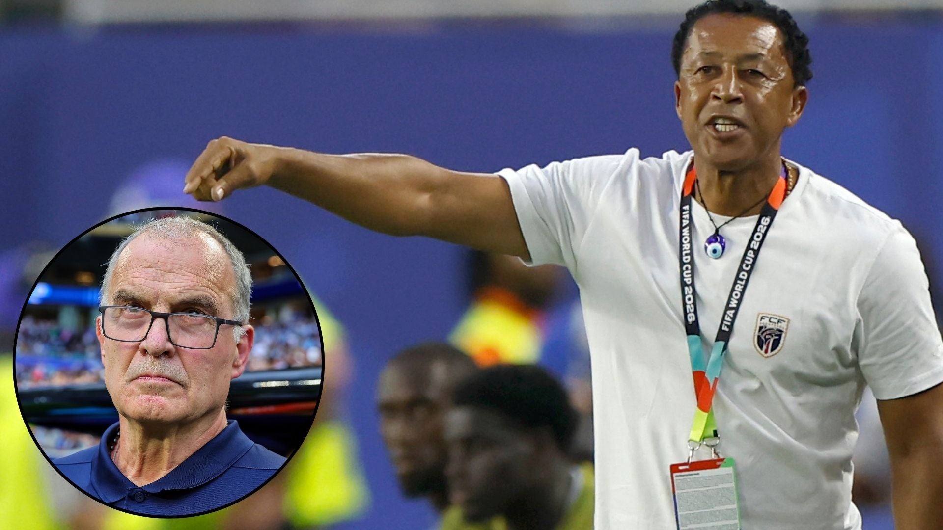Marcelo Bielsa, DT de Uruguay / Pedro Leitão Brito, DT de Cabo Verde - Fotos: EFE