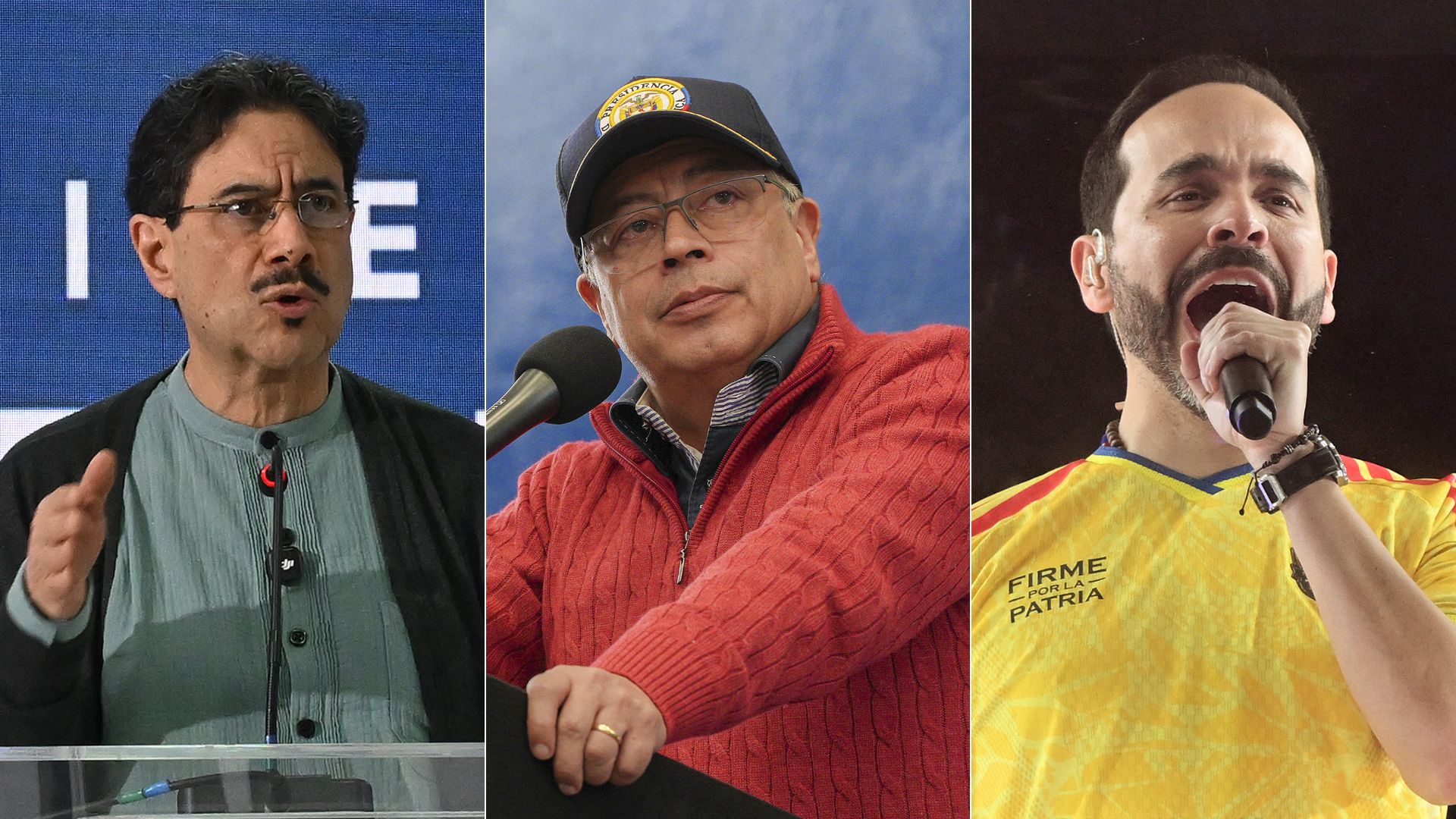 Iván Cepeda/ Gustavo Petro/ Abelardo de la Espriella - Fotos AFP