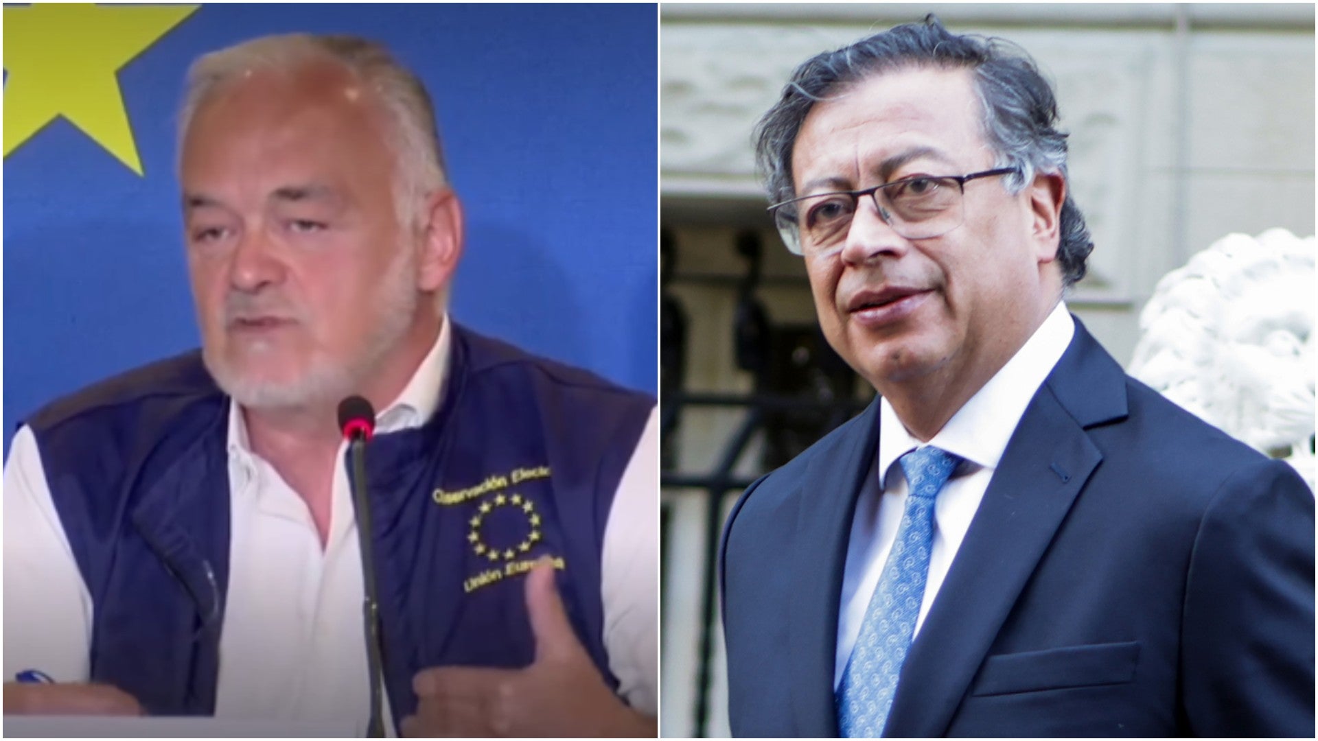 Esteban González Pons, jefe de la Misión de Observación Electoral de la Unión Europea (UE) / Gustavo Petro, presidente de Colombia - Fotos: X / EFE