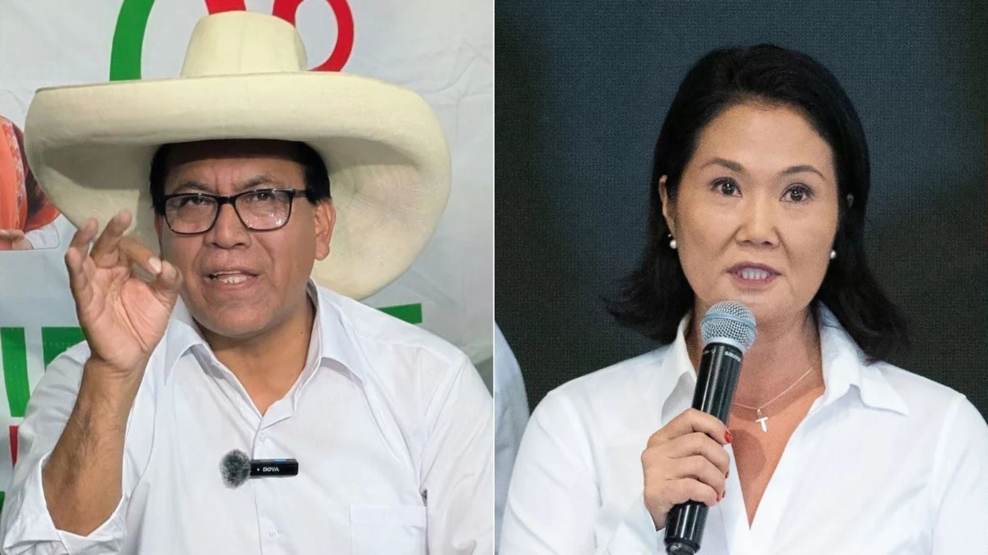 Roberto Sánchez y Keiko Fujimori - Fotos: EFE