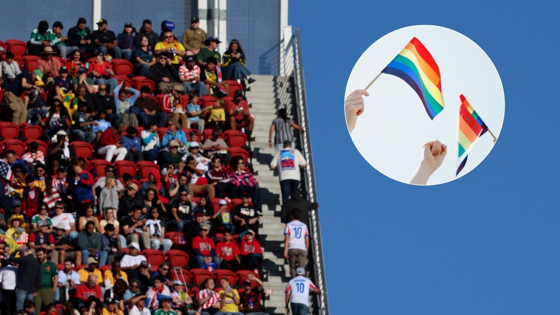 Estadio EE. UU. Mundial 2026 - Foto EFE/ Banderas LGBTIQ+ - Foto Canva de referencia