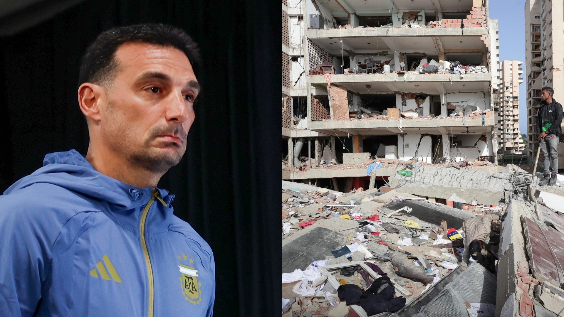 Lionel Scaloni, entrenador de Venezuela, y terremoto en Venezuela - Fotos: EFE