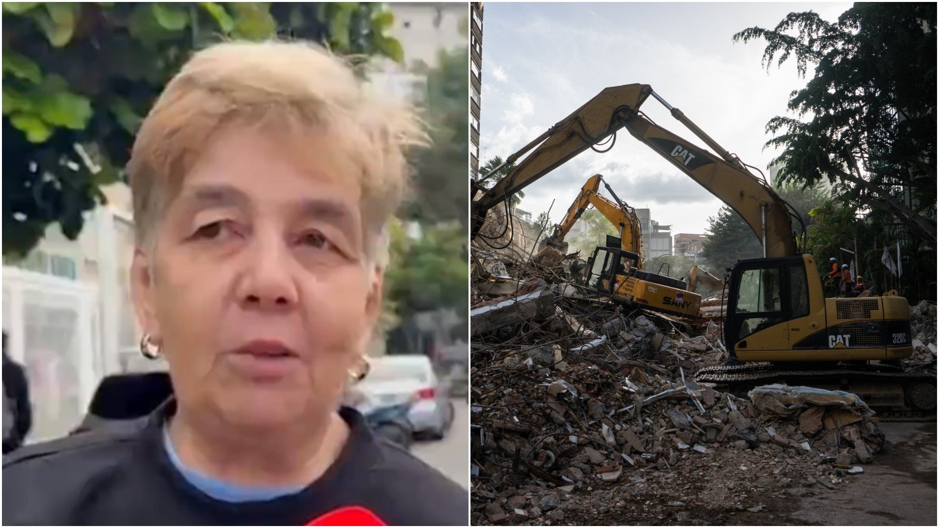 Habitante en Caracas ofrece entrevista a RCN / Integrantes de equipos de rescate trabajan en un edifico afectado por un terremoto en Altamira (Caracas, Venezuela) - EFE