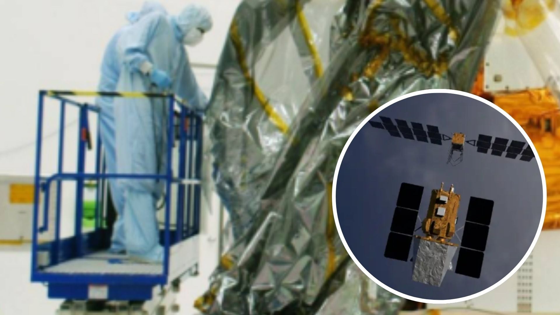 Nave espacial Swift siendo desenvuelta en el Hangar AE de la Estación de la Fuerza Aérea de Cabo Cañaveral en el Centro Espacial Kennedy, Florida - Foto de archivo: AFP / X