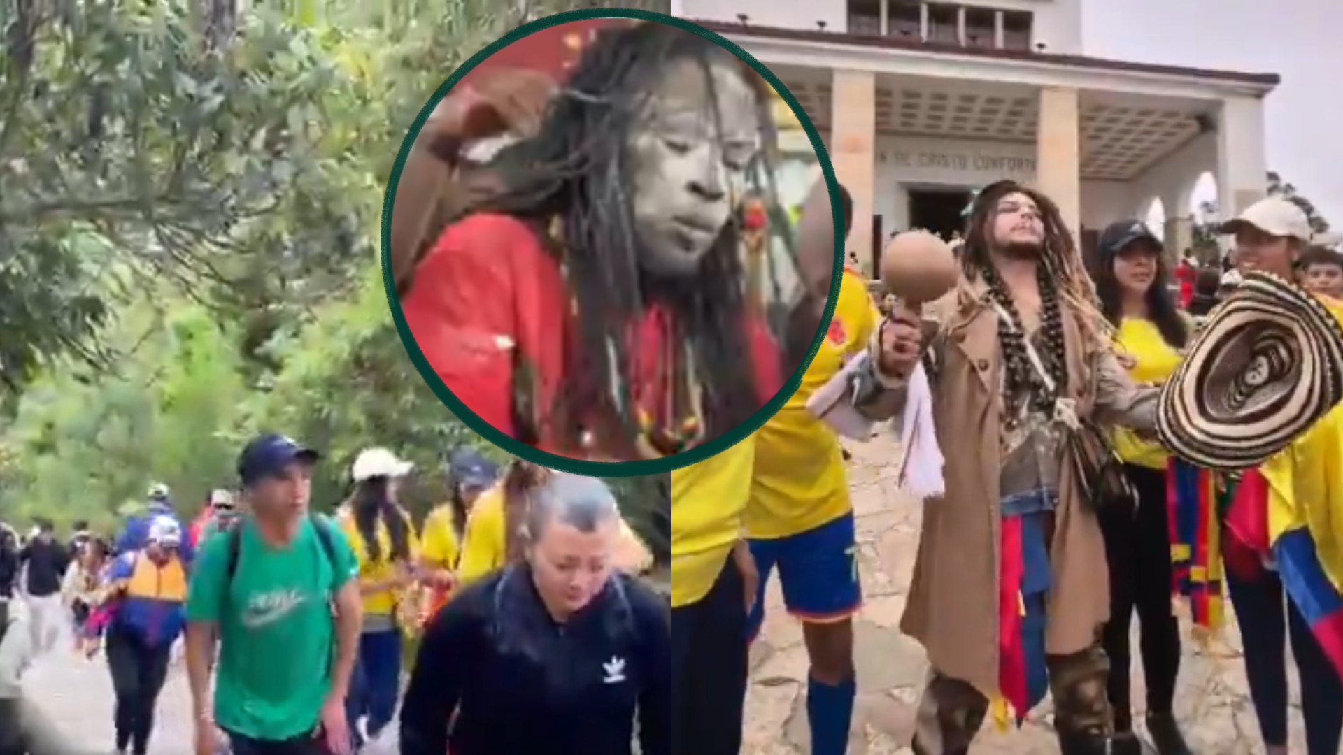 Colombianos suben Monserrate para contrarrestar al brujo ghanés del Mundial / FOTO: Captura de video