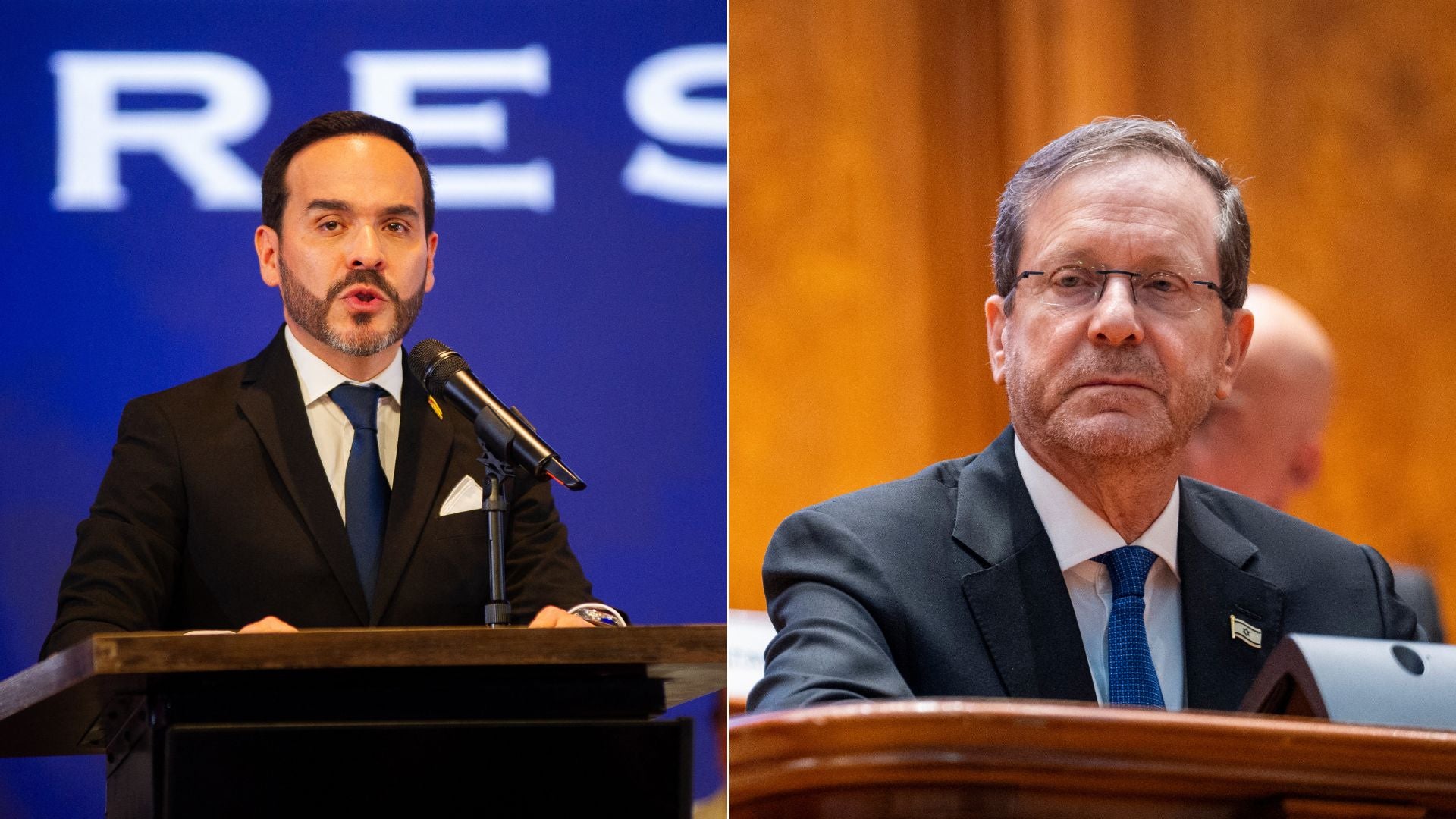 Abelardo de la Espriella, presidente electo de Colombia y Isaac Herzog, presidente de Israel - Fotos: AFP