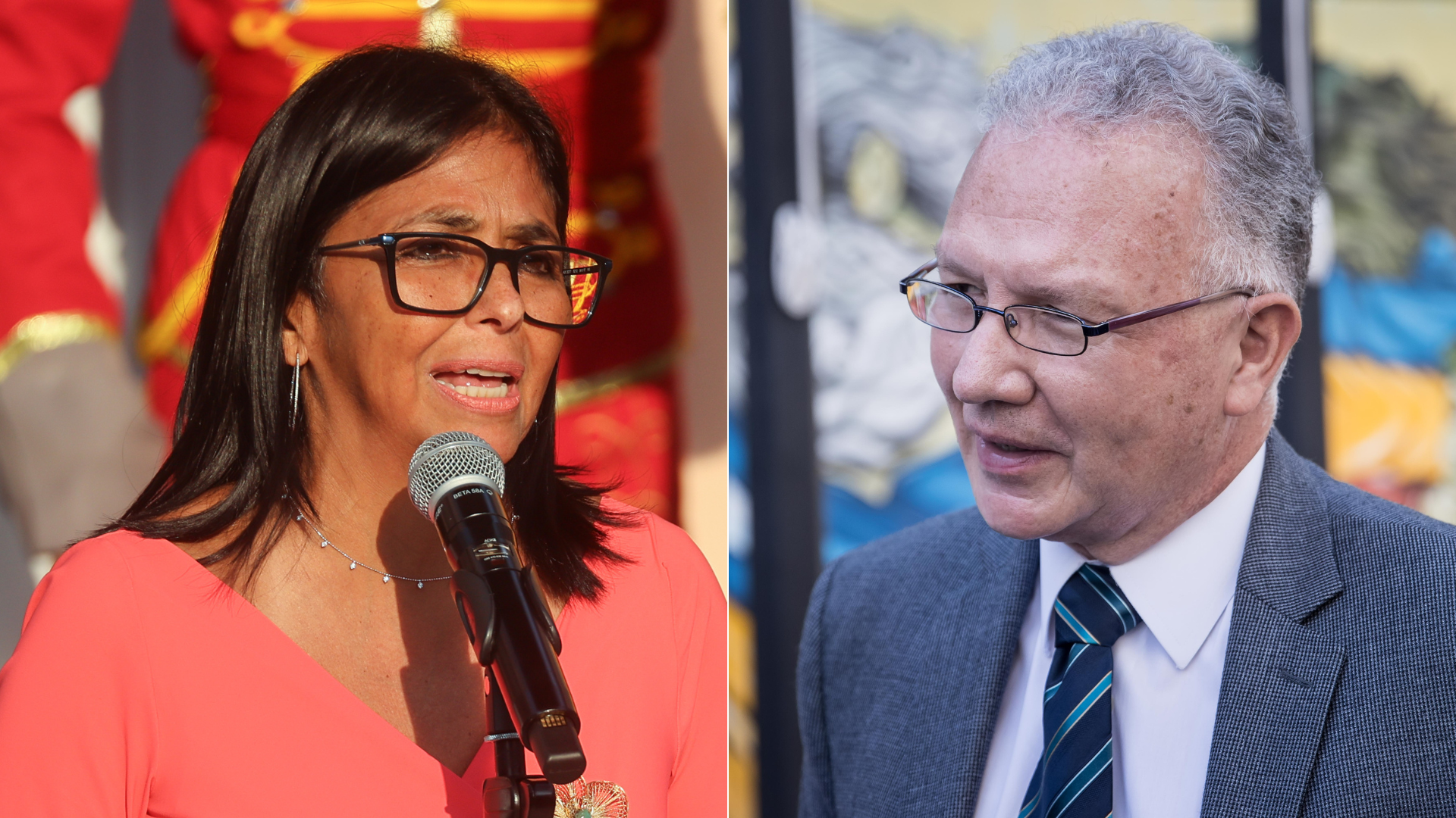 Delcy Rodríguez y Perkins Rocha | Foto: EFE
