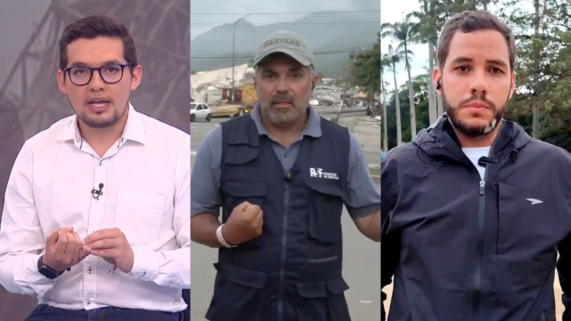 Sergio Ortiz, Oliver Fernández y Luis Alejandro Laya, periodistas de NTN24
