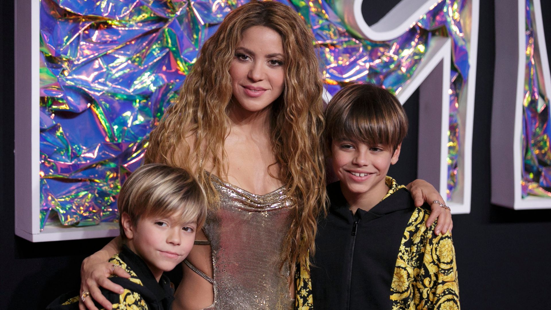 Shakira, Sasha y Milan | Foto AFP