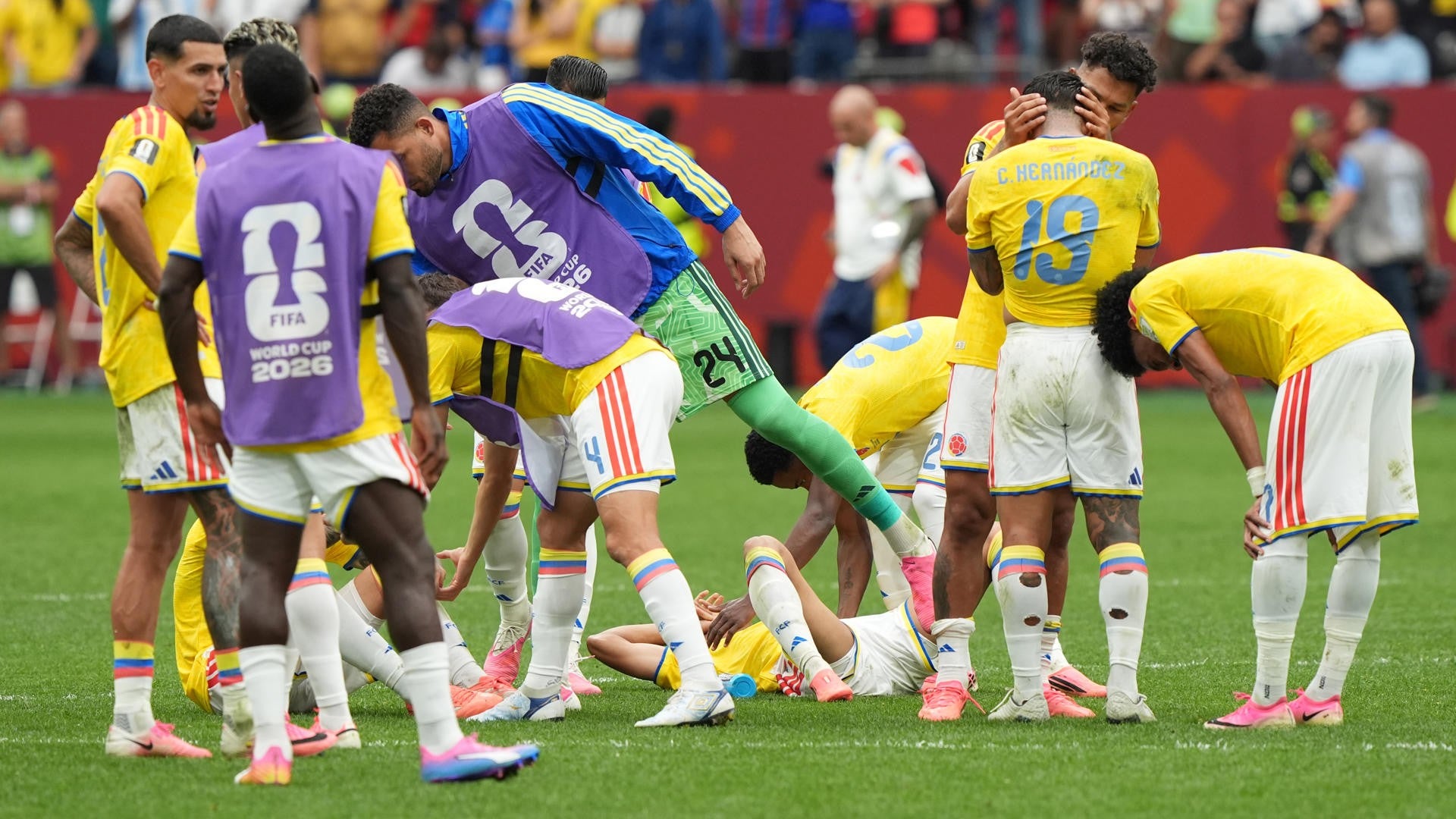 Jugadores de Colombia tras eliminación del Mundial (EFE)