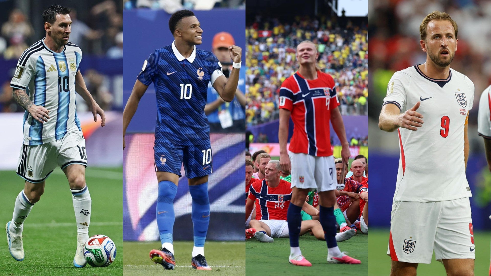 Lionel Messi, Kylian Mbappé, Erling Haaland y Harry Kane en el Mundial 2026 - Foto: EFE