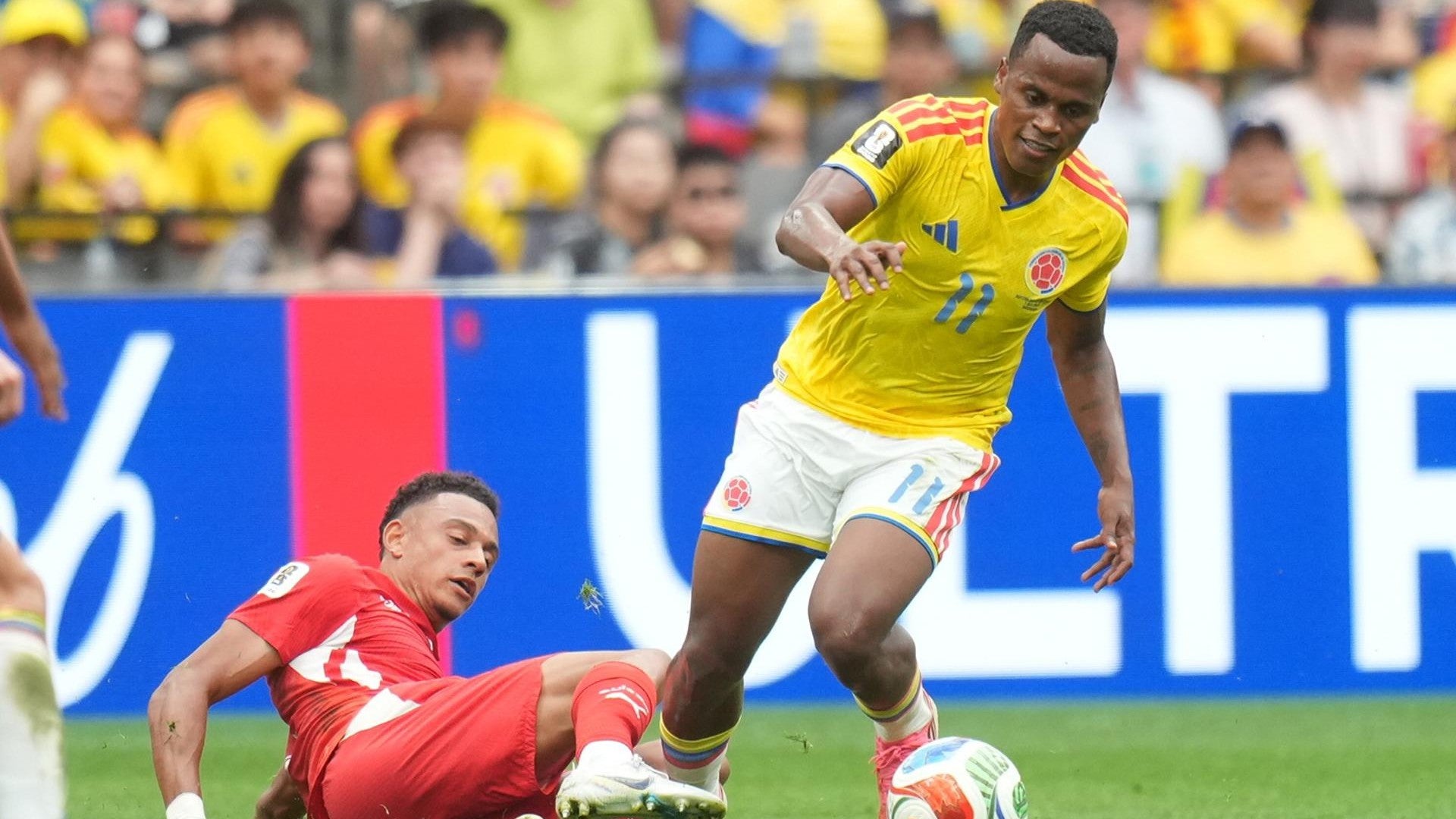 Jhon Arias con la selección Colombia ante Suiza en el Mundial 2026 - Foto: EFE