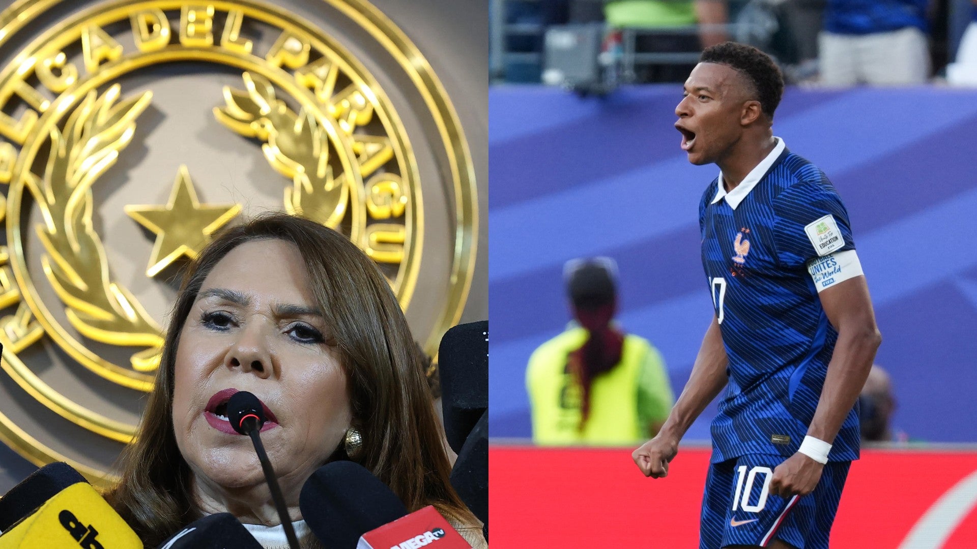Celeste Amarilla, senadora de Paraguay, y Kylian Mbappé, jugador de Francia - Fotos: EFE