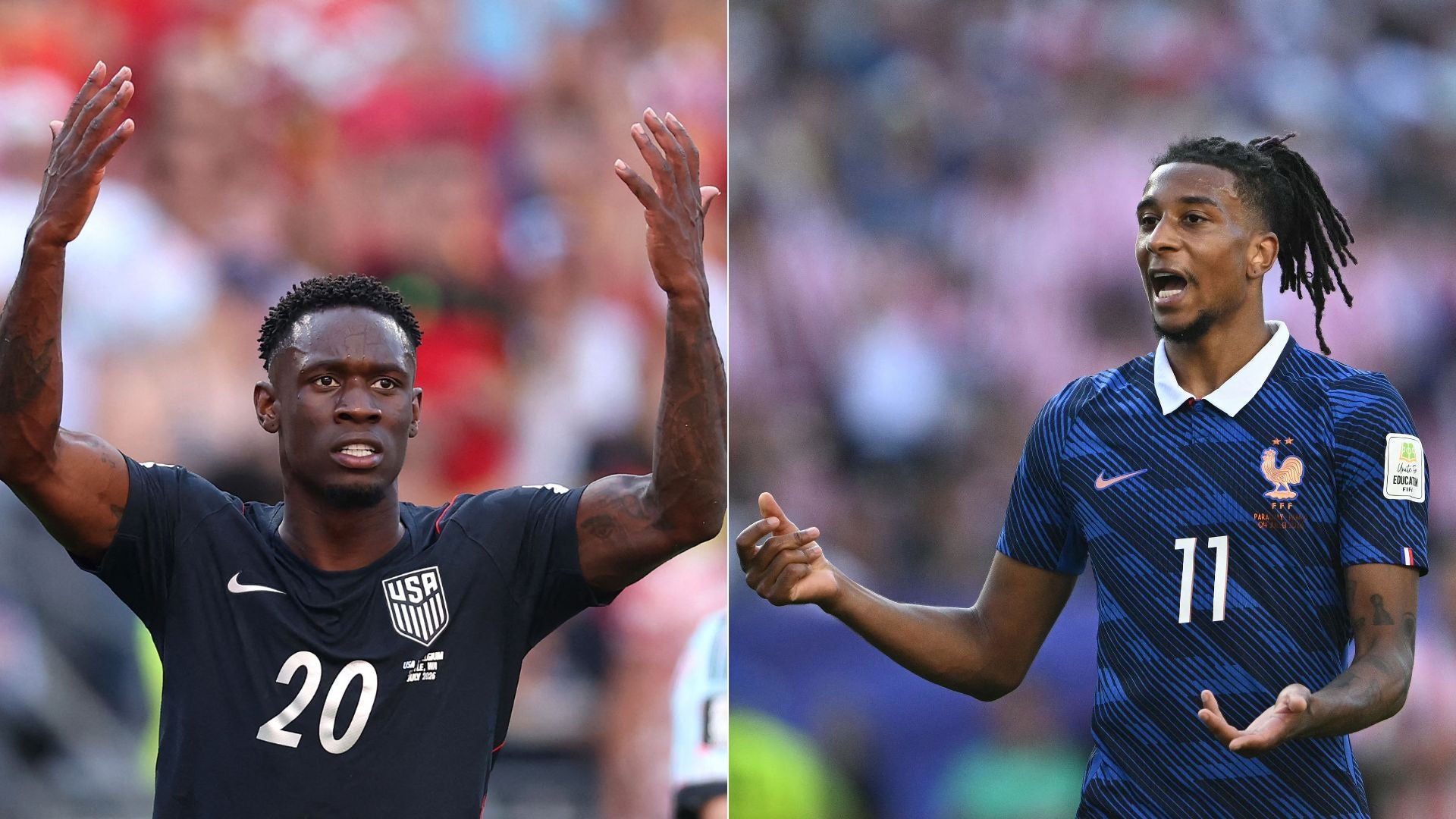 Folarin Balogun (EEUU) y Michael Olise (Francia) - Fotos: AFP