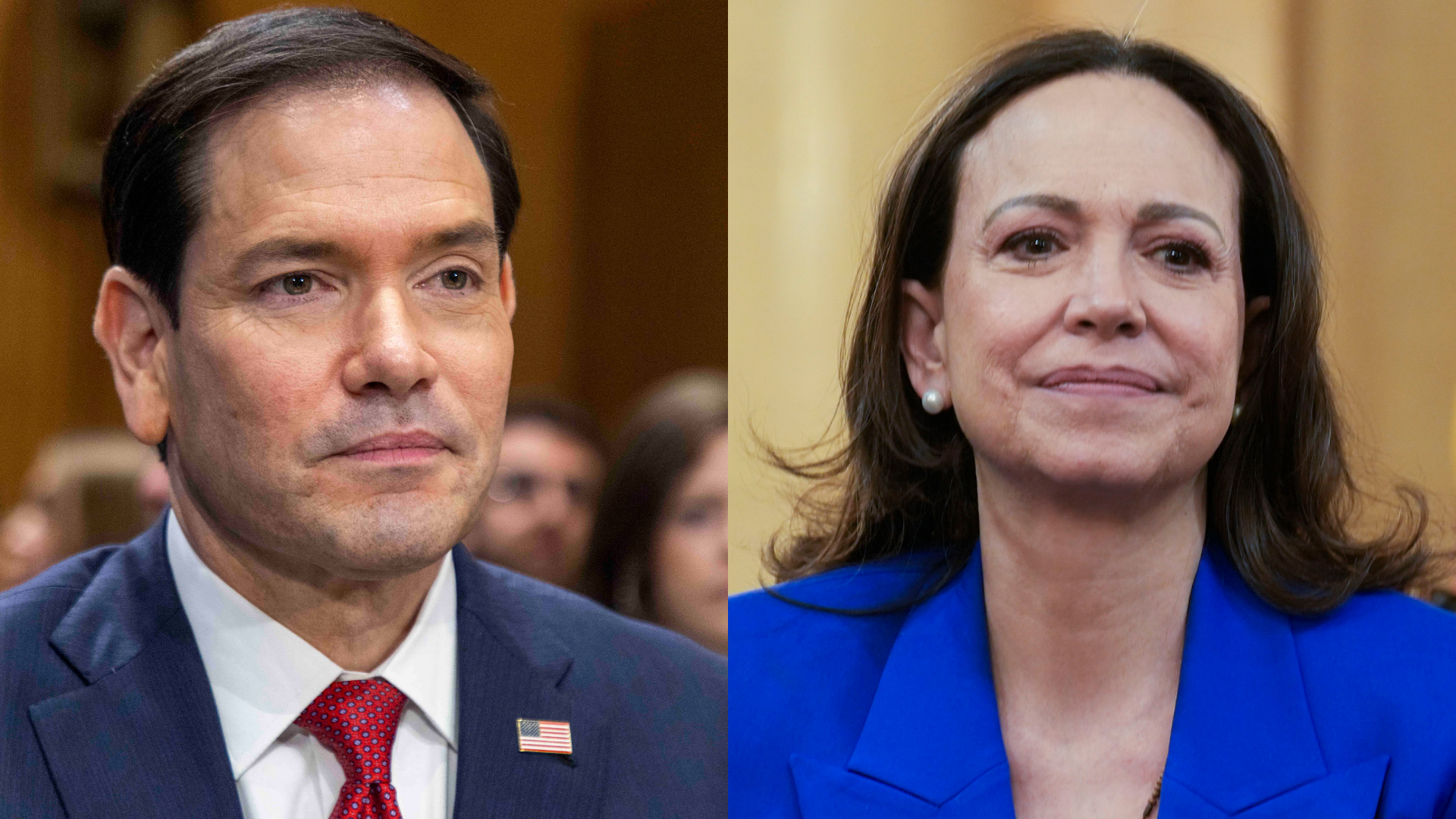 Marco Rubio y María Corina Machado | Foto: EFE