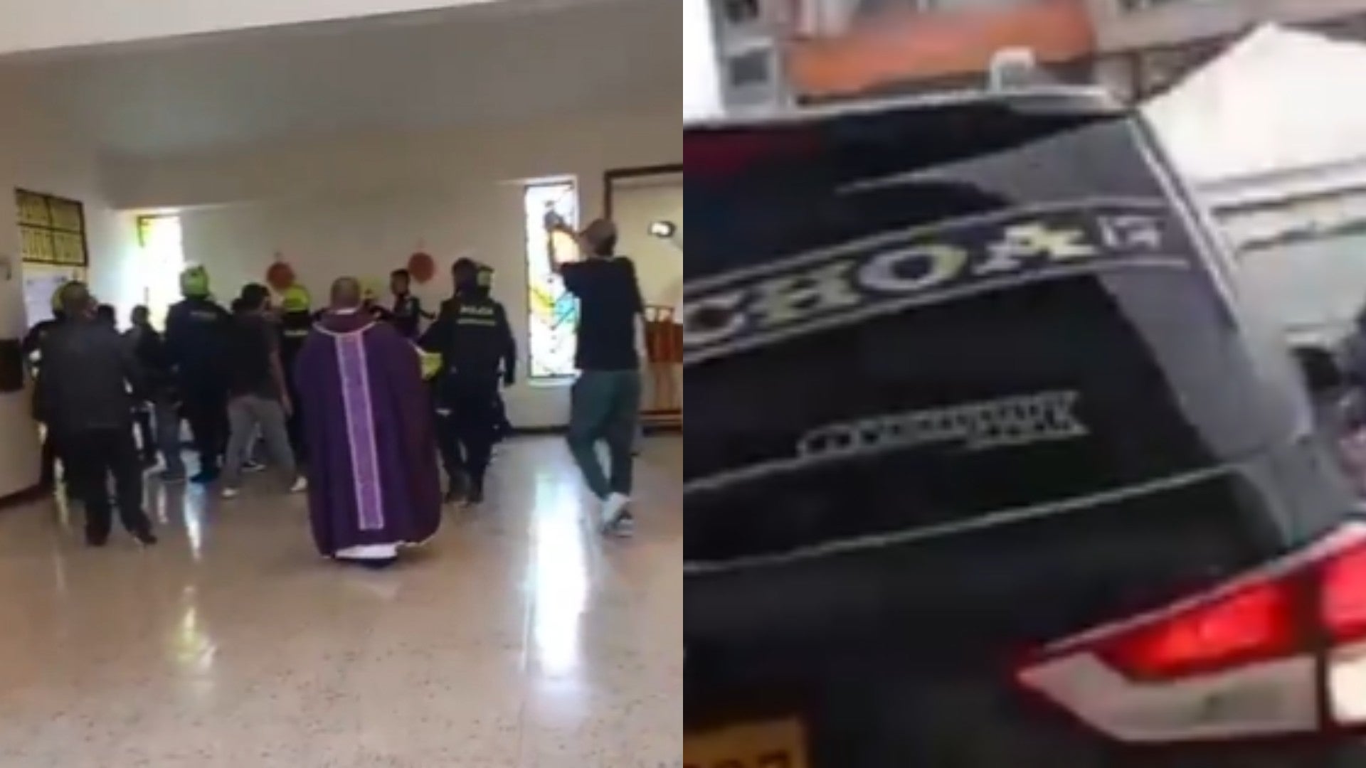 Pelea en un sepelio en Bogotá / FOTO: Captura de pantalla