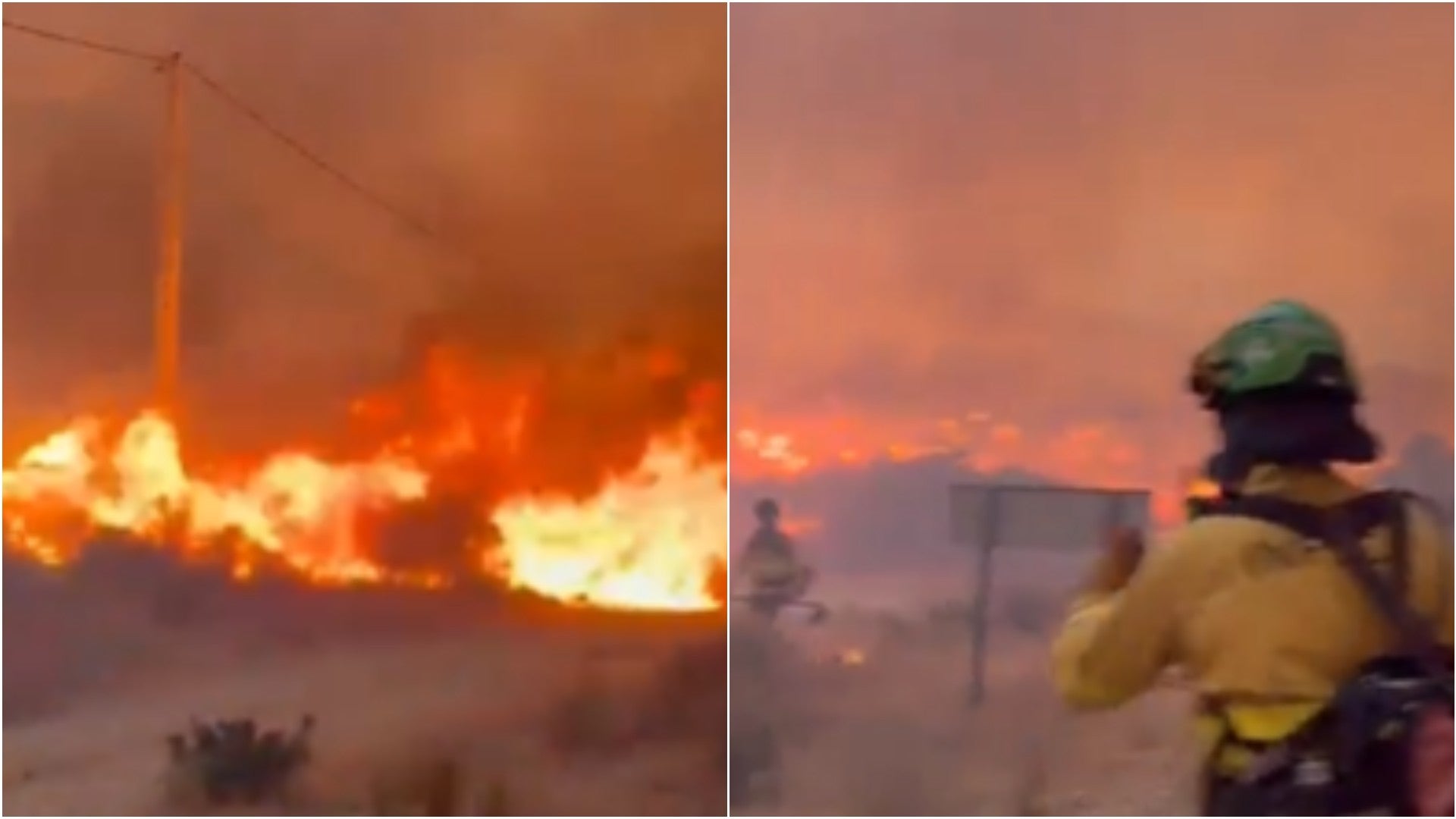 Incendio forestal cerca de Almería - Fotos: X