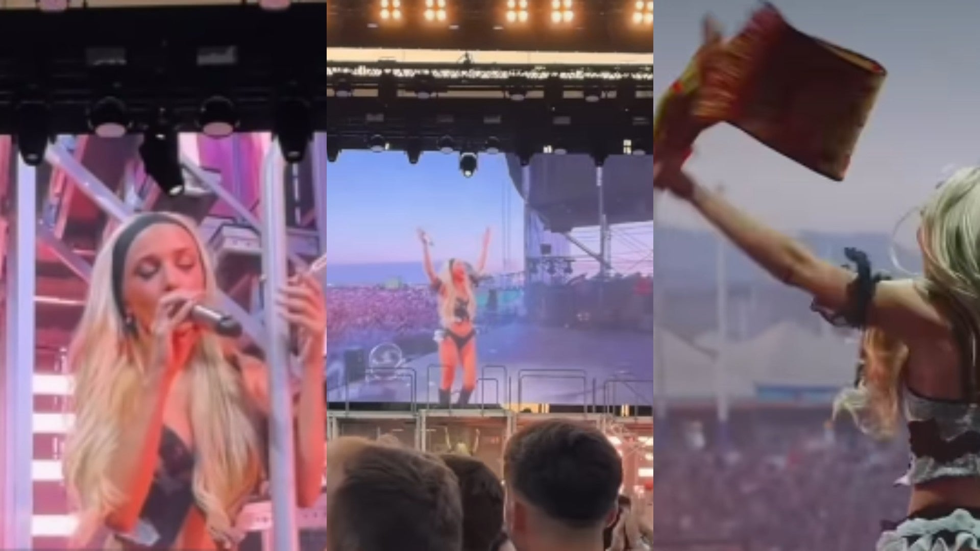 Ana MEna celebró la clasificación de España en pleno concierto / FOTO: Captura de pantalla