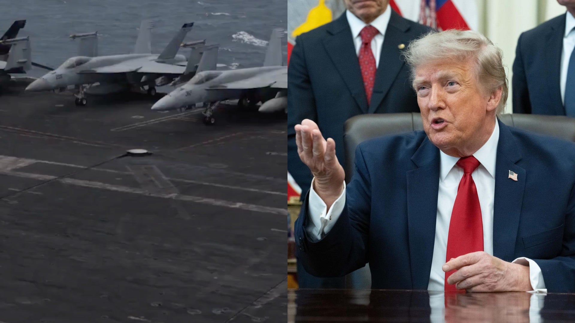 Donald Trump y aviones de EE.UU. (EFE)