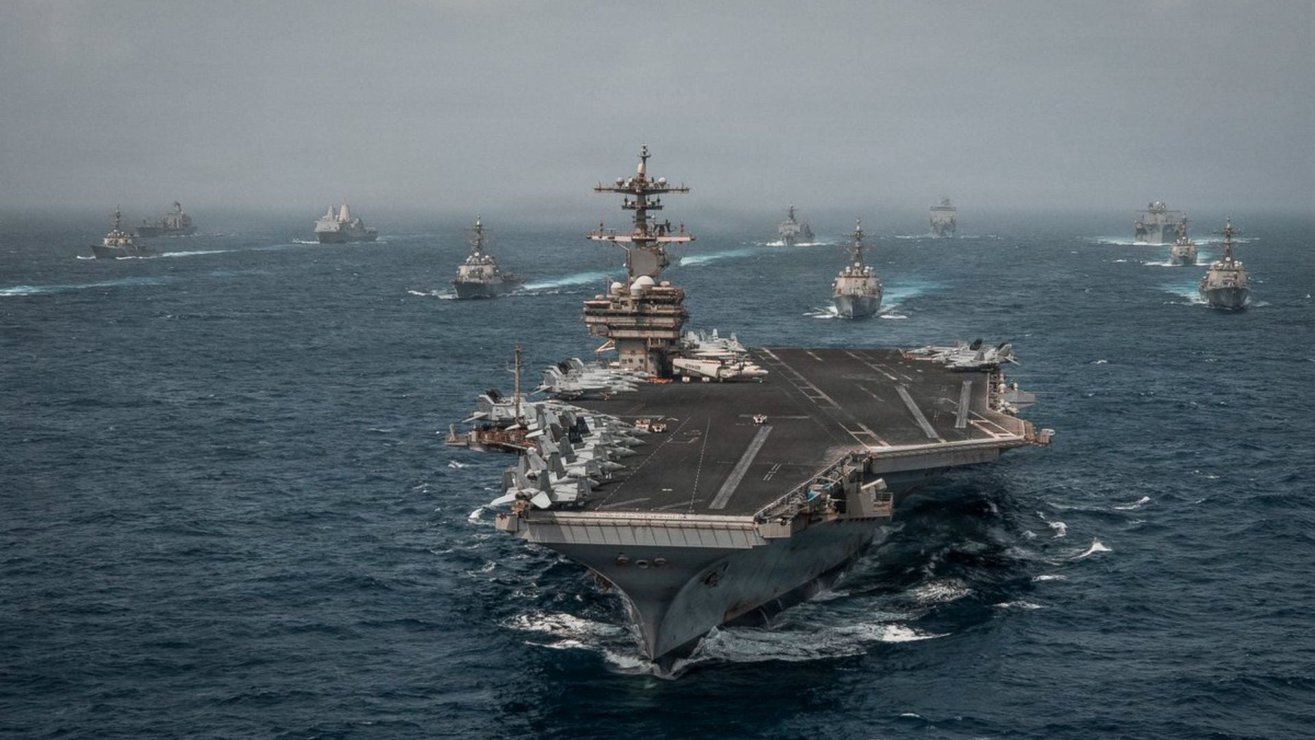 Buques de guerra de la Armada de EE.UU desplegados- Foto: EFE