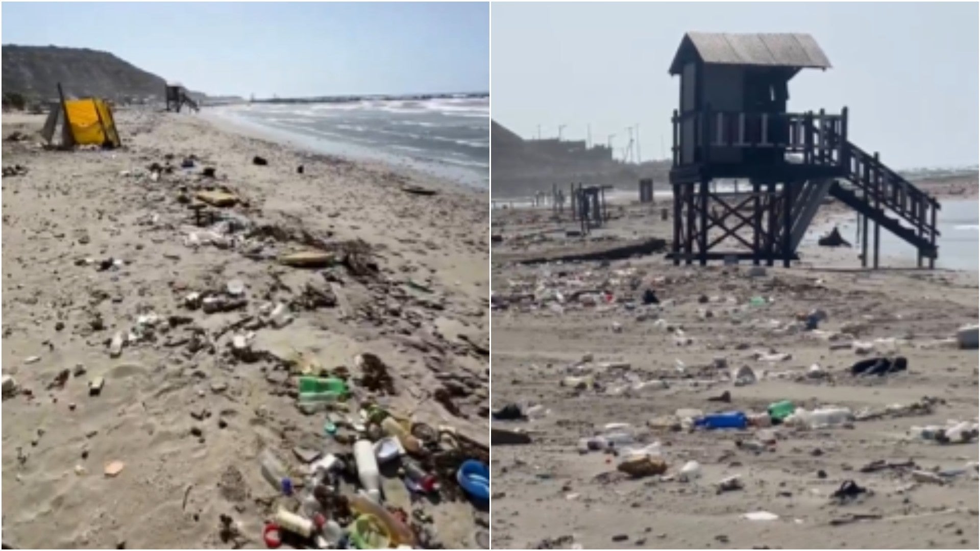 Playa en La Guaira, Venezuela, afectada por la contaminación tras los terremotos - Fotos: X