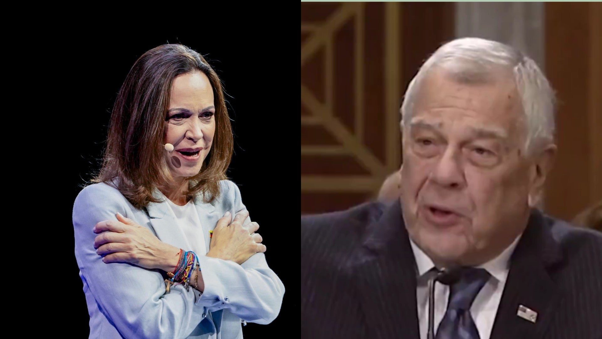 María Corina Machado y Michael Kozak / FOTO. EFE