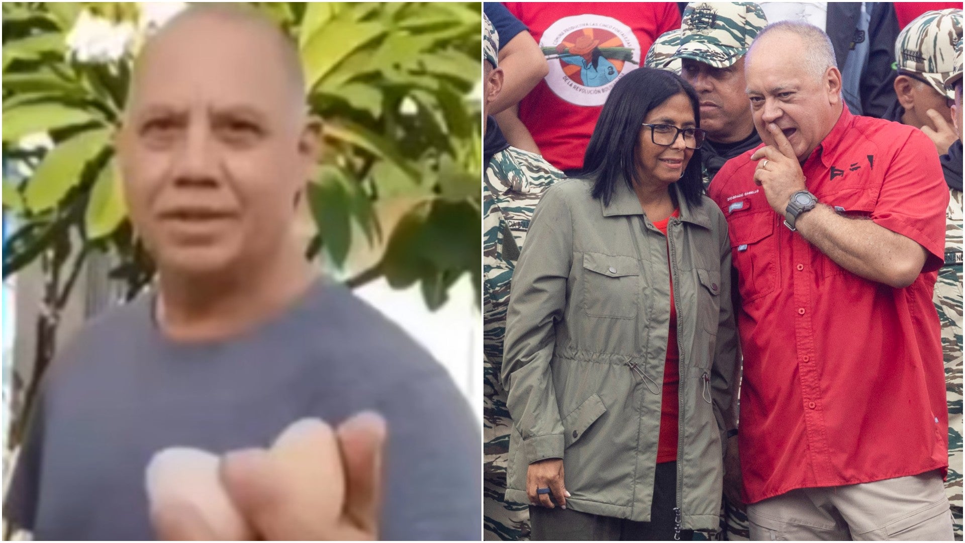 Pensionado venezolano / Delcy Rodríguez y Diosdado Cabello, integrantes de la dictadura venezolana - Fotos: X / EFE