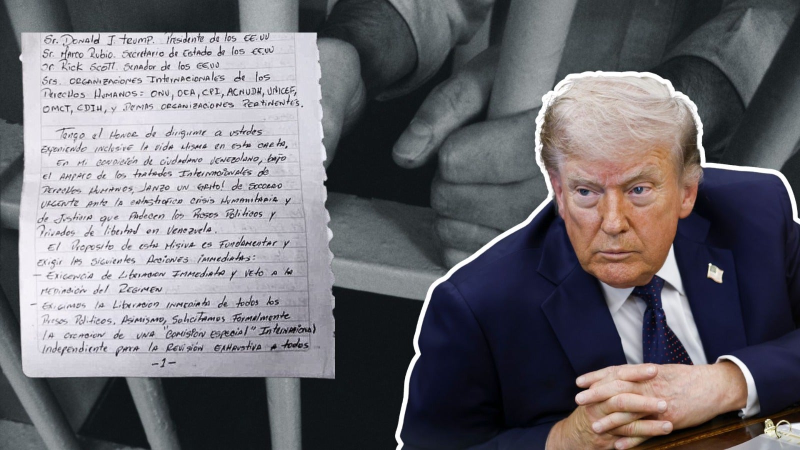 Carta de preso político dirigido al gobierno de Donald Trump