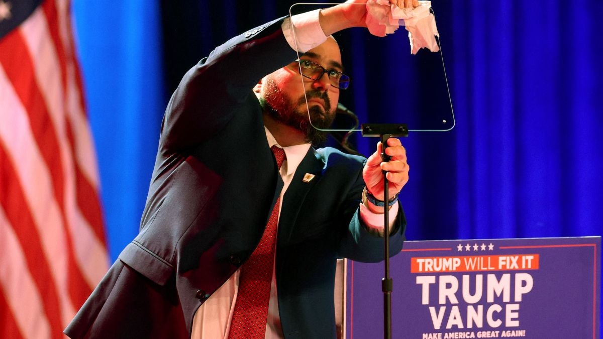 Operador de teleprompter de Trump (AFP)